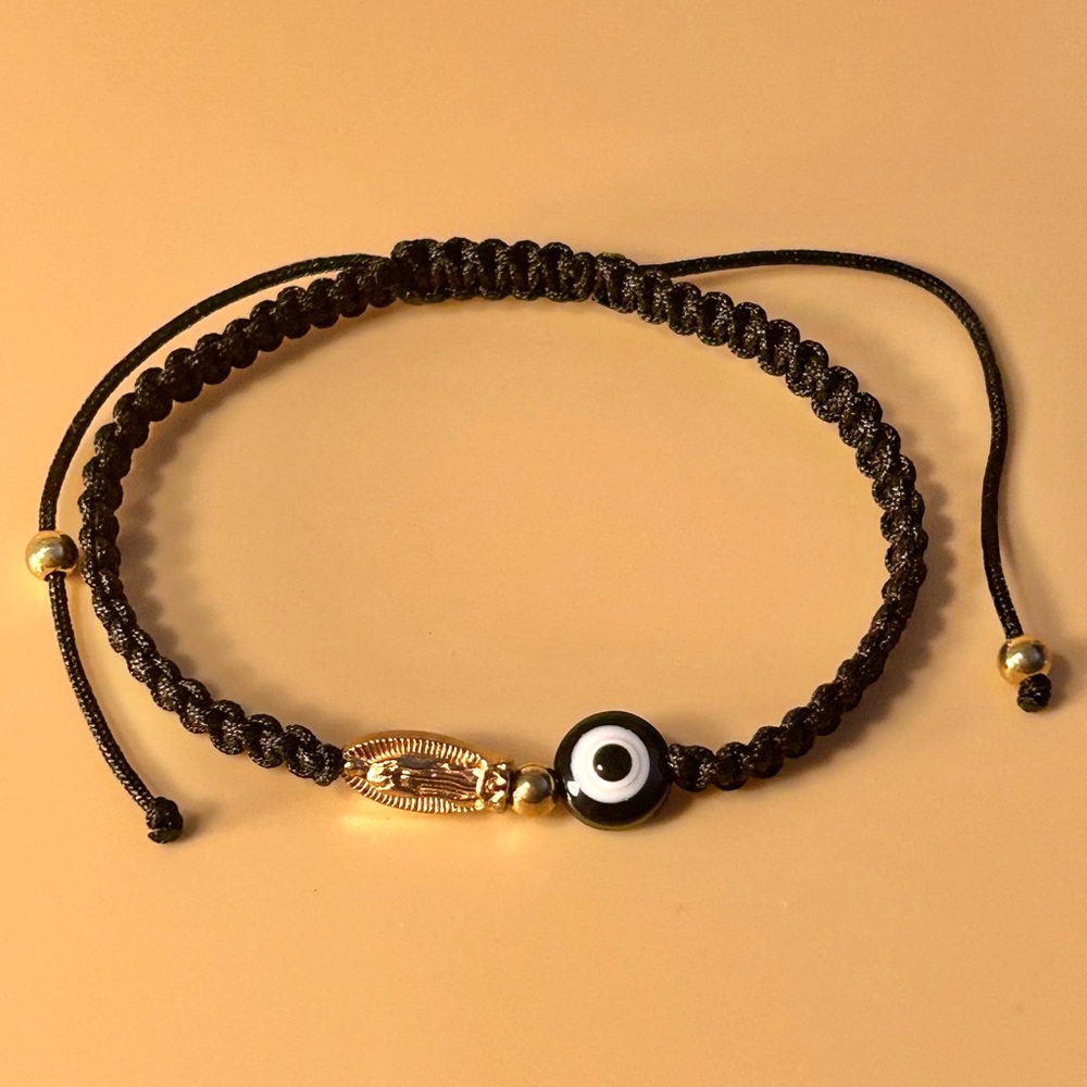 Our Lady Of Guadalupe 🧿🖤 Black Evil Eye Bracelet